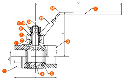 2PC-stainless-steel-ball-valve-with-locking-device drawing1