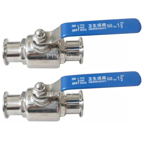 Pindee Stainless Steel Sanitary Ball Valve Direct Way With Clamped Ends