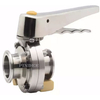 Pindee Stainless Steel Sanitary Butterfly Valve Manual Tri Clamp with Multiple Position Gear Handle