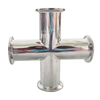 4 Way Tri Clamp Cross Fits 1.5IN Sanitary Fitting Pindee Stainless Steel 304 Pipe OD 32mm 