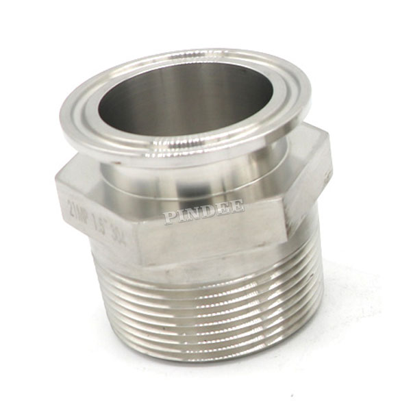 Pindee Stainless Steel 3A SMS DIN Tri Clamp Pipe Adapters Male NPT