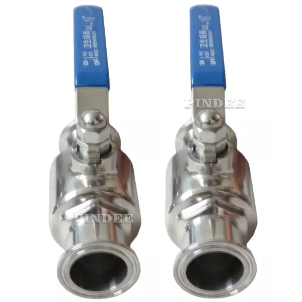 Pindee Stainless Steel Sanitary Ball Valve Direct Way With Clamped Ends