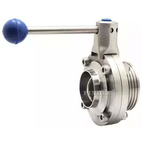 Pindee Stainless Steel Welded Male End Sanitary Butterfly Valve