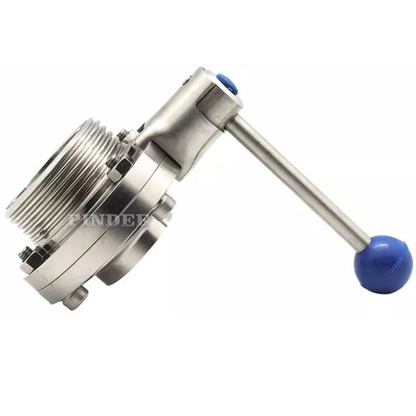Pindee Stainless Steel Welded Male End Sanitary Butterfly Valve