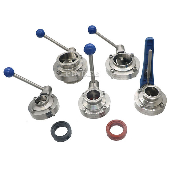 Pindee Valve Manufacture Sanitary Multi Position Butterfly Valve with Triggle Handle
