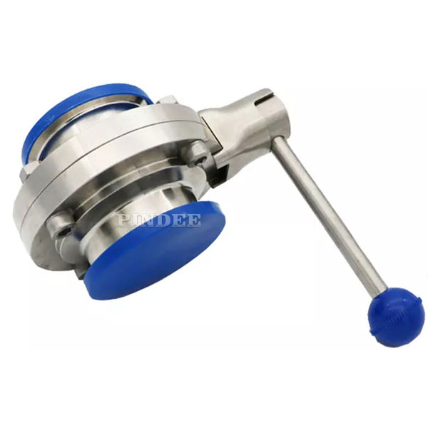 Pindee Stainless Steel Sanitary butterfly valve Tri clamp 3A with Pull handle EPDM Silicone seal