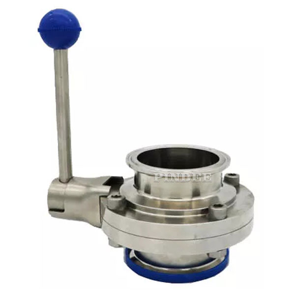 Pindee Stainless Steel Sanitary butterfly valve Tri clamp 3A with Pull handle EPDM Silicone seal