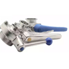 Pindee Stainless Steel Sanitary Butterfly Valve Manual Tri Clamp with Multiple Position Gear Handle