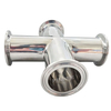 4 Way Tri Clamp Cross Fits 1.5IN Sanitary Fitting Pindee Stainless Steel 304 Pipe OD 32mm 