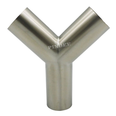 Pindee Stainless Steel Sanitary Y-Type 2 in Polished Butt Weld Tee Tube Fitting