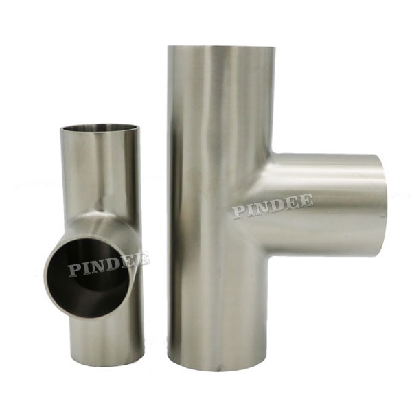 304 Pindee Stainless Steel Sanitary Equal Short Tee Weld End 2 inch 3 Way