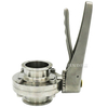 Pindee Stainless Steel Sanitary Butterfly Valve Tri Clamp with Mirror Polished Trigger Handle