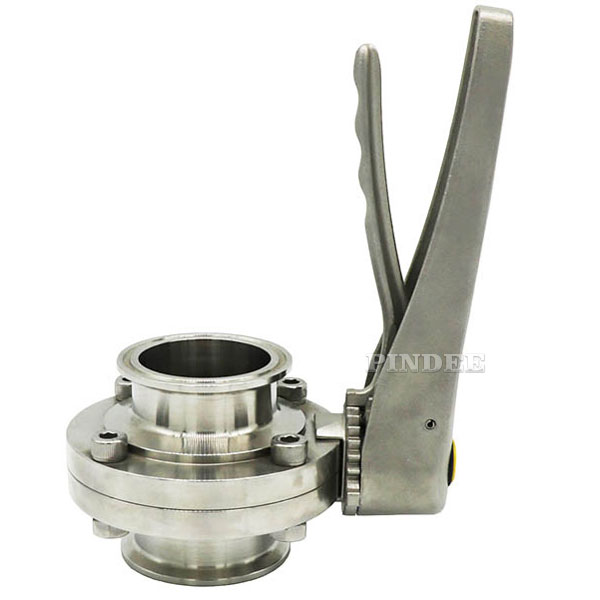 Pindee Stainless Steel Sanitary Butterfly Valve Tri Clamp with Mirror Polished Trigger Handle