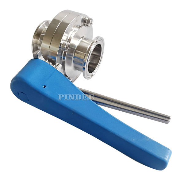 Pindee Stainless Steel Sanitary Butterfly Valves Tri Clamp Manual with Trigger Handle