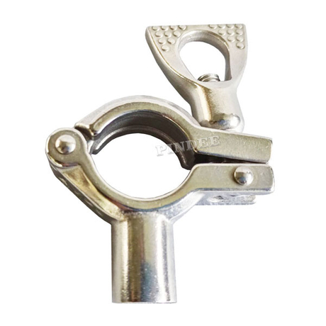 Pindee Stainless Steel Sanitary 2IN Round Pipe Hanger With Solid Bar