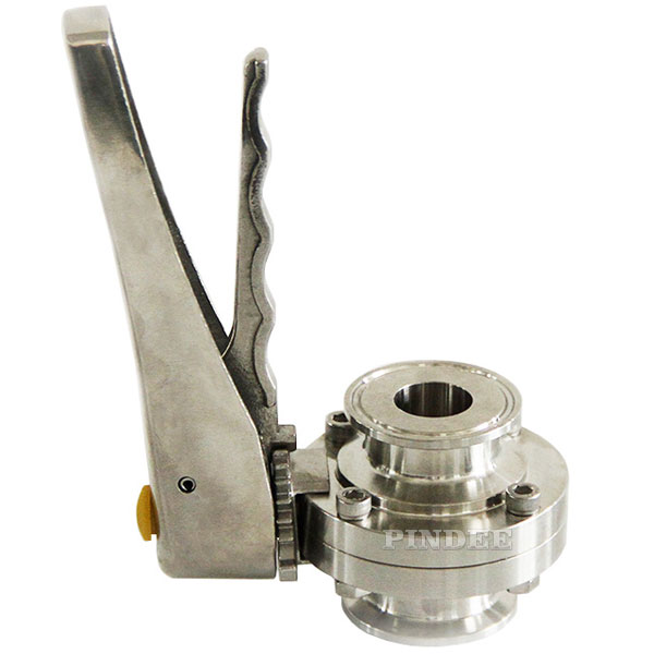 Pindee Stainless Steel Sanitary Butterfly Valve Tri Clamp with Mirror Polished Trigger Handle