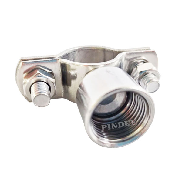 Pindee Stainless Manufacture BSP Female Socket Double Bolted Saddle Clip