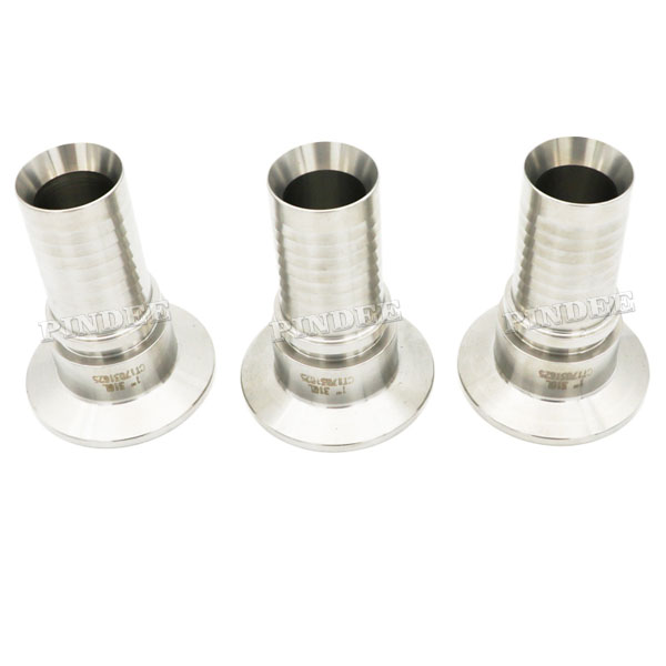 12.7mm OD Pindee Stainless Steel SS304 Clamp Ferrule Hose Adaptor