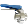 Pindee Stainless Steel Sanitary Butterfly Valves Tri Clamp Manual with Trigger Handle