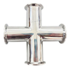 4 Way Tri Clamp Cross Fits 1.5IN Sanitary Fitting Pindee Stainless Steel 304 Pipe OD 32mm 