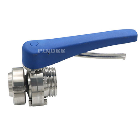 Pindee Stainless Steel Sanitary Union-Male Butterfly Valve Manual Type