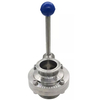 Pindee Stainless Steel Sanitary butterfly valve Tri clamp 3A with Pull handle EPDM Silicone seal