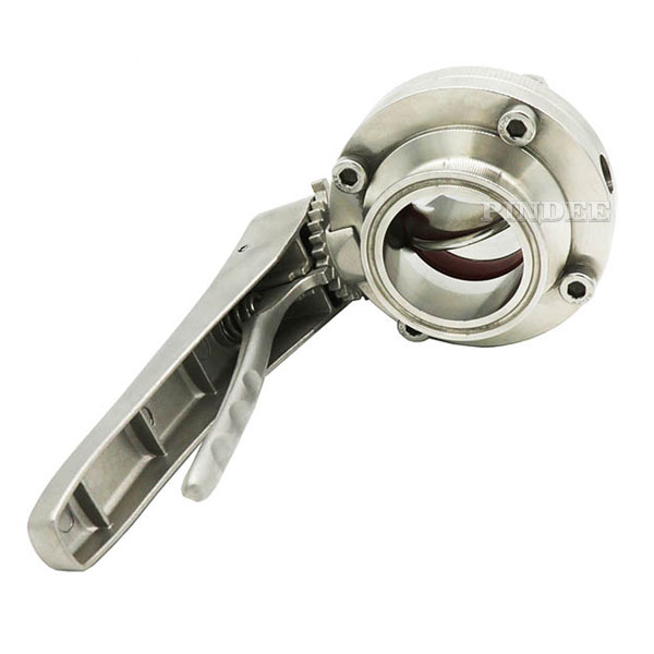 Pindee Stainless Steel Sanitary Butterfly Valve Tri Clamp with Mirror Polished Trigger Handle