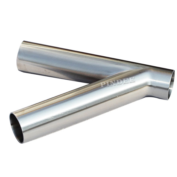 Pindee Stainless Steel Sanitary Y-Type 2 in Polished Butt Weld Tee Tube Fitting