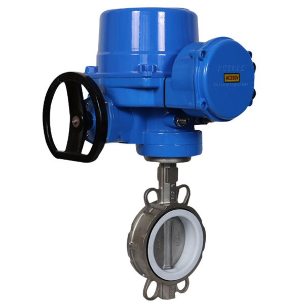 Pindee Valve Manufacture PTFE Seat Electric Wafer Butterfly Valve