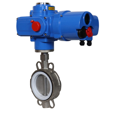 Pindee Valve Manufacture PTFE Seat Electric Wafer Butterfly Valve