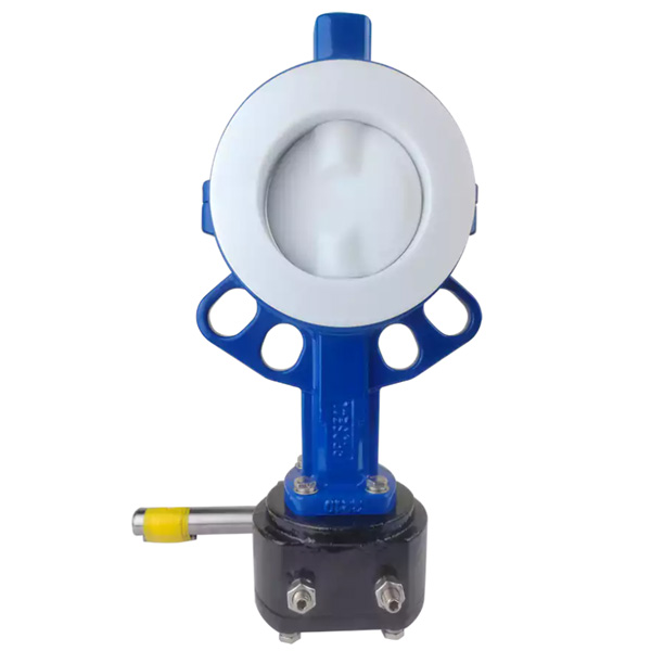 Pindee Valve Manufacture Worm Gear OP PTFE Fully Lined Wafer Butterfly Valve
