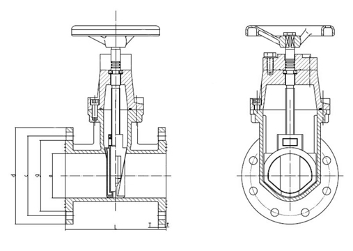 Soft-Seal-Gate-Valve drawing