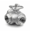 3Way Stainless Steel Ball Valve with Mounting Pad