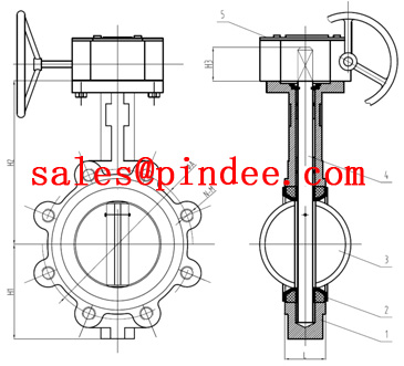 Lug Butterfly Valve drawing