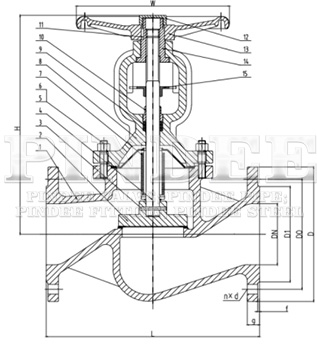 Bellows-Globe-Valve-drawing