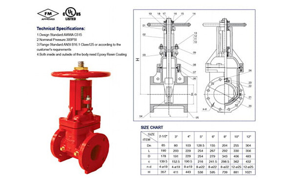 FM-UL-Gate-Valve-Drawing