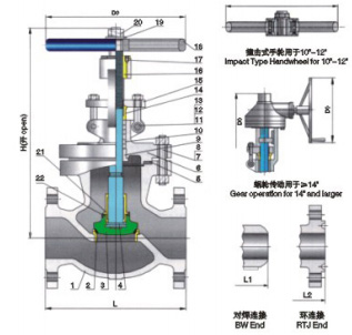 API-Carbon-Steel-Globe-Valve-drawing