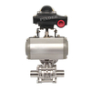 Pneumatic Sanitary 3-Piece Clamp Ball Valve With Aluminum Actuator