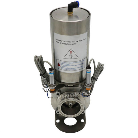 Pneumatic Clamped butterfly valve with stainless steel actuator