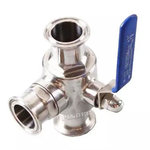 Hygienic Stainless Steel Clamped 3-Way Ball Valve