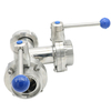Sanitary Threaded 3 Way Butterfly Valves with Linkage Level 