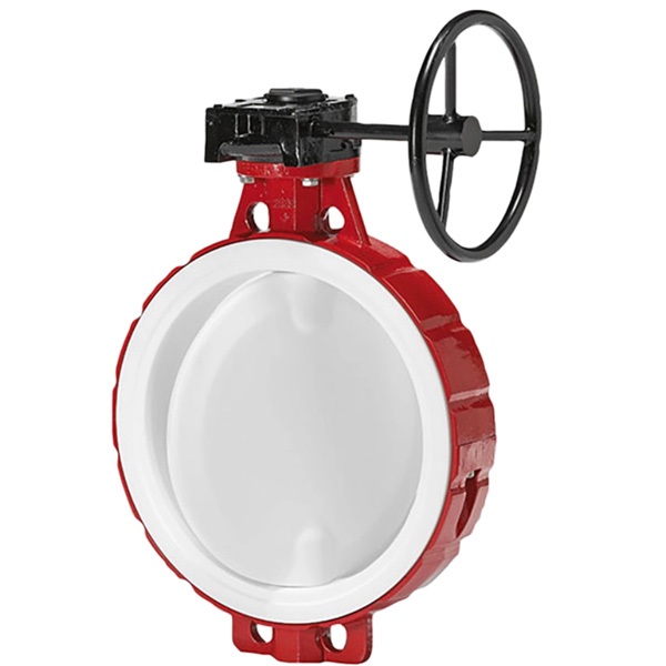 Pindee Valve Manufacture PTFE Seat Wafer Butterfly Valve with Worm Gear