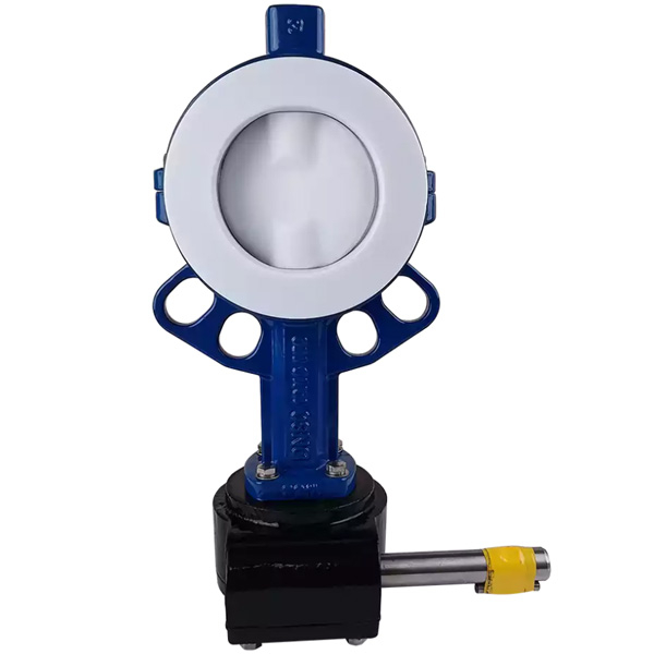 Pindee Valve Manufacture Worm Gear OP PTFE Fully Lined Wafer Butterfly Valve