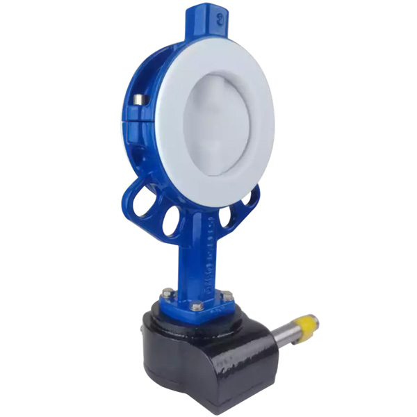 Pindee Valve Manufacture Worm Gear OP PTFE Fully Lined Wafer Butterfly Valve