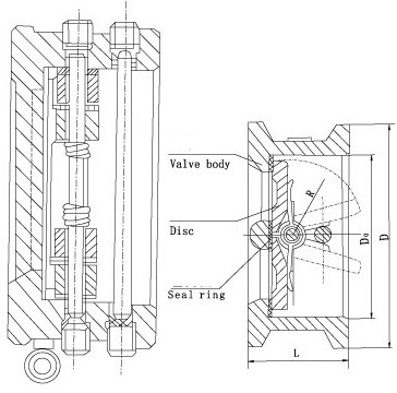 Wafer Spring Swing Check Valve-drawing