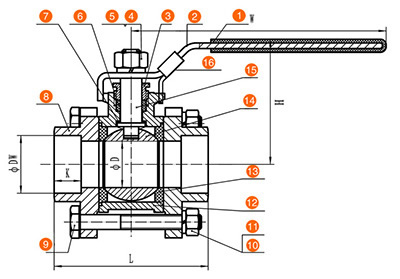 Stainless-Steel-3PC-Threaded-Ball-Valve-with-Lock drawing