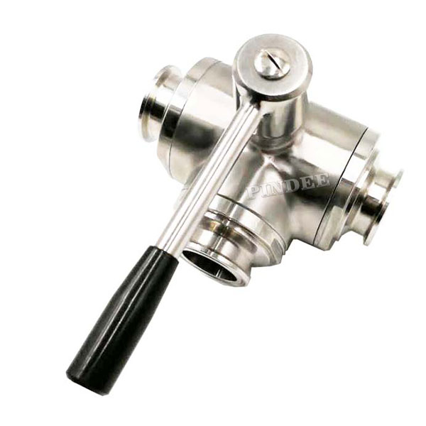 Hygienic Stainless Steel Clamped 3-Way Ball Valve T Port