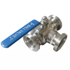 Sanitary Threaded 3 Way Ball Valve T/L port 