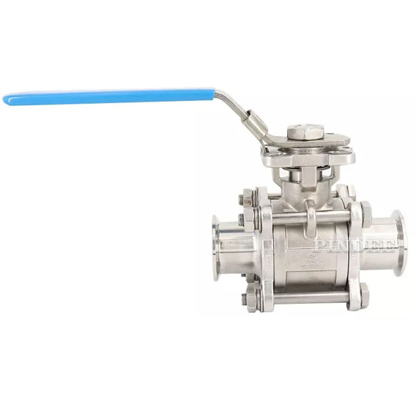Sanitary 3-Piece Manual Tri-clamp Non Resort Ball Valve