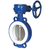 Pindee Valve Manufacture PTFE Seat Wafer Butterfly Valve with Worm Gear